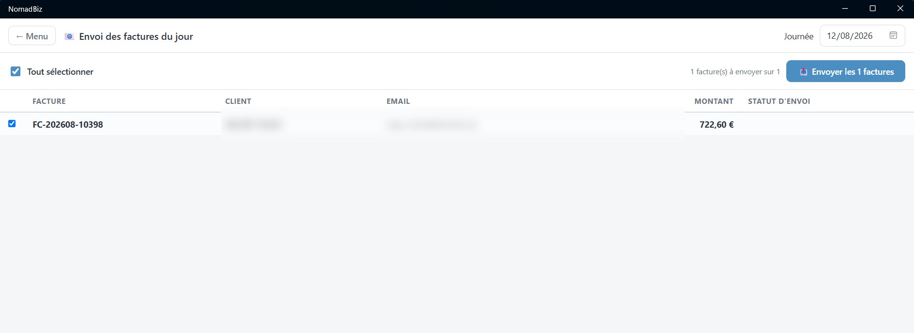 Envoi des factures, après migration en .NET